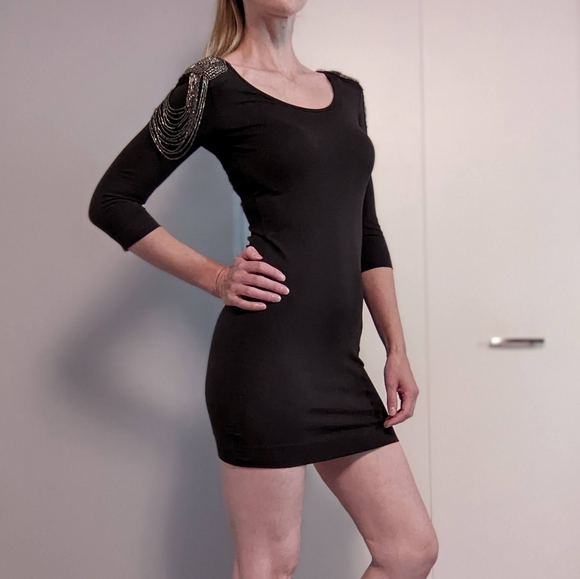 H&M Bodycon Dress with Beaded Shoulders - Picture 2 of 7
